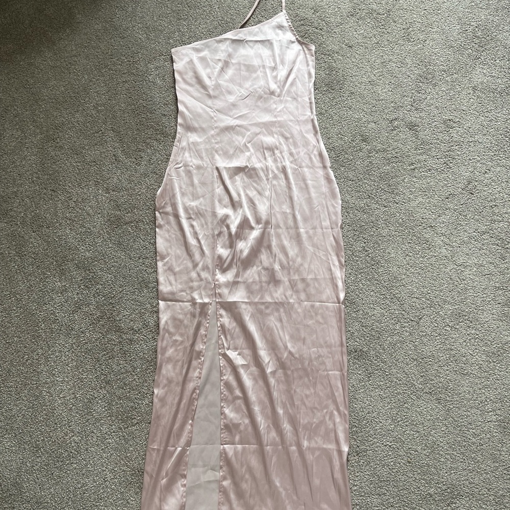 One shoulder silk dress